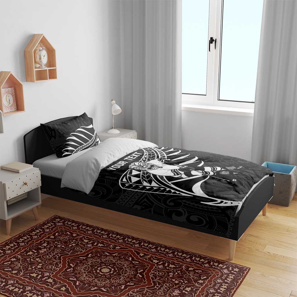 Custom Aotearoa Ice Hockey Bedding Set NZ Tiki Mascot - Maori Pattern LT14 - Polynesian Pride