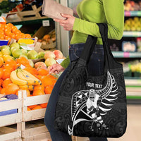 Custom Aotearoa Ice Hockey Grocery Bag NZ Tiki Mascot - Maori Pattern