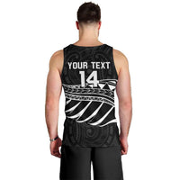Custom Aotearoa Ice Hockey Men Tank Top NZ Tiki Mascot - Maori Pattern