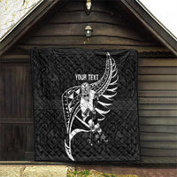 Custom Aotearoa Ice Hockey Quilt NZ Tiki Mascot - Maori Pattern LT14 - Polynesian Pride