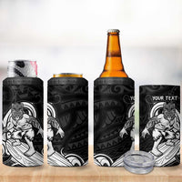 Personalised New Zealand Surfing 4 in 1 Can Cooler Tumbler Aotearoa Maori Tiki Haka LT14