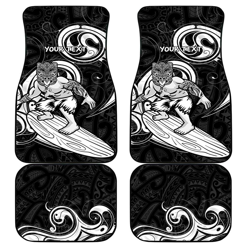 Personalised New Zealand Surfing Car Mats Aotearoa Maori Tiki Haka
