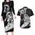 Personalised New Zealand Surfing Couples Matching Long Sleeve Bodycon Dress and Hawaiian Shirt Aotearoa Maori Tiki Haka