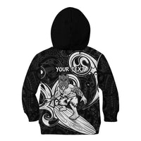 Personalised New Zealand Surfing Kid Hoodie Aotearoa Maori Tiki Haka
