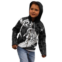 Personalised New Zealand Surfing Kid Hoodie Aotearoa Maori Tiki Haka