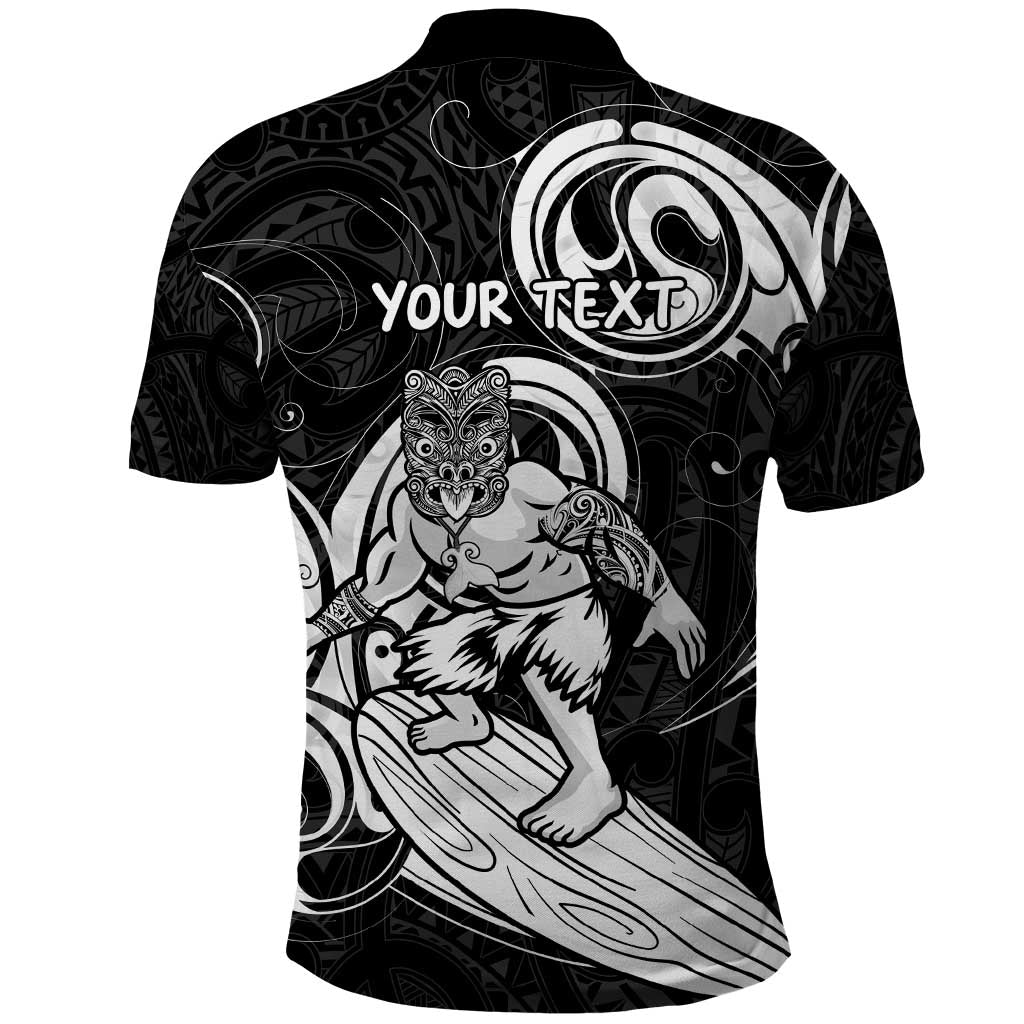 Personalised New Zealand Surfing Polo Shirt Aotearoa Maori Tiki Haka