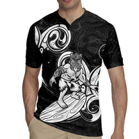 Personalised New Zealand Surfing Rugby Jersey Aotearoa Maori Tiki Haka