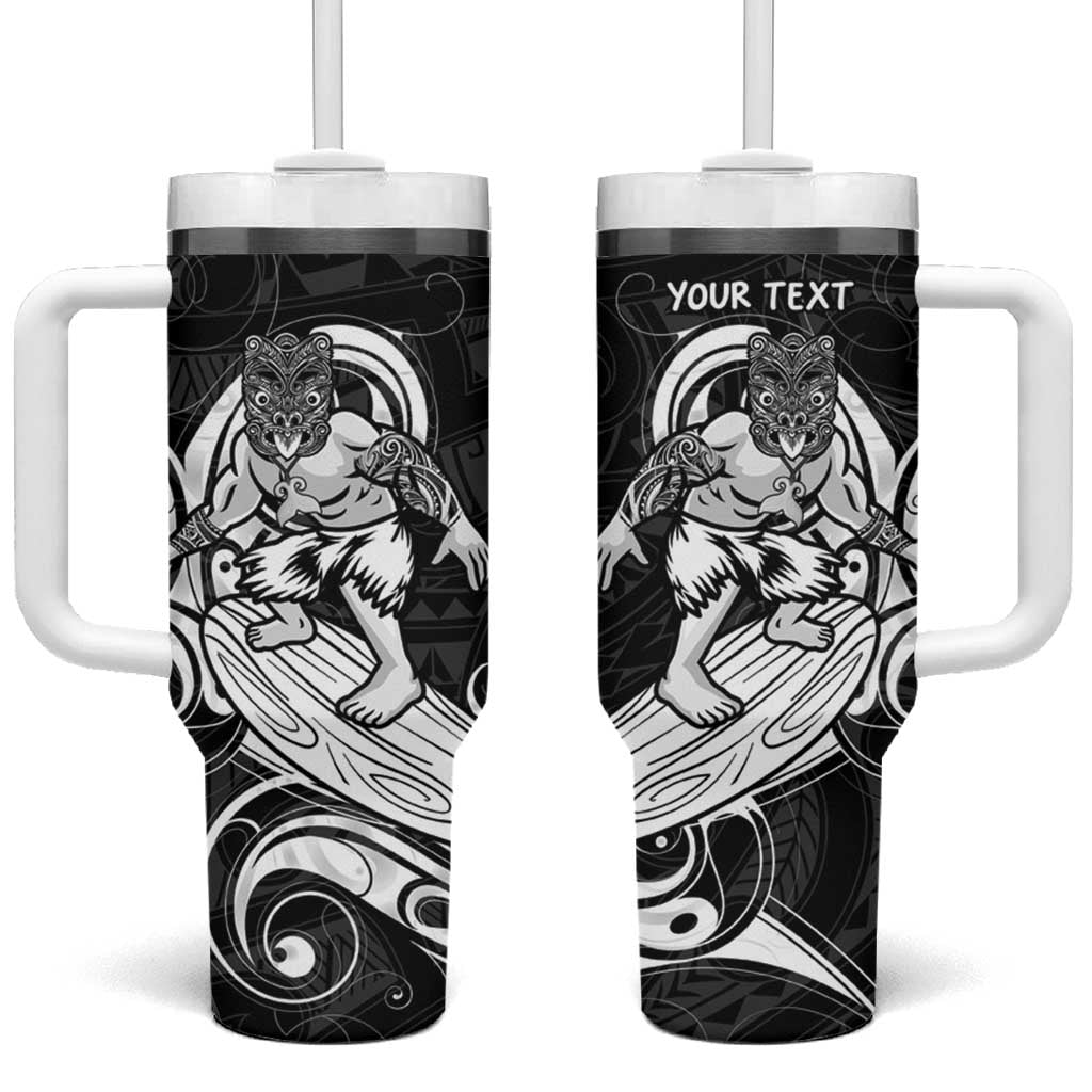 Personalised New Zealand Surfing Tumbler With Handle Aotearoa Maori Tiki Haka LT14