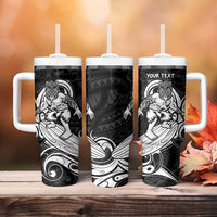 Personalised New Zealand Surfing Tumbler With Handle Aotearoa Maori Tiki Haka LT14