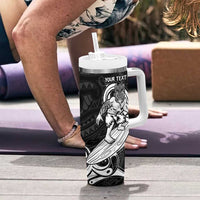 Personalised New Zealand Surfing Tumbler With Handle Aotearoa Maori Tiki Haka LT14