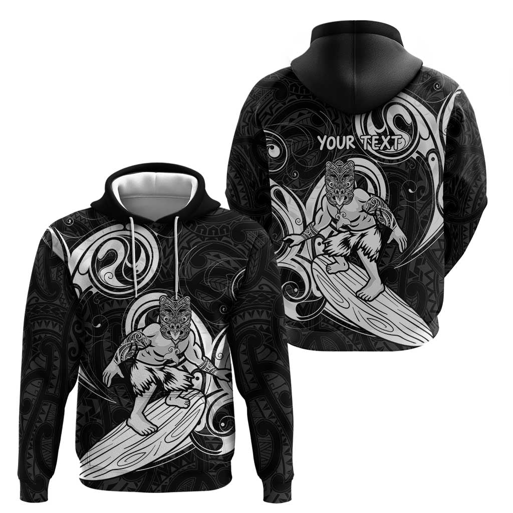 Personalised New Zealand Surfing Zip Hoodie Aotearoa Maori Tiki Haka LT14 - Polynesian Pride