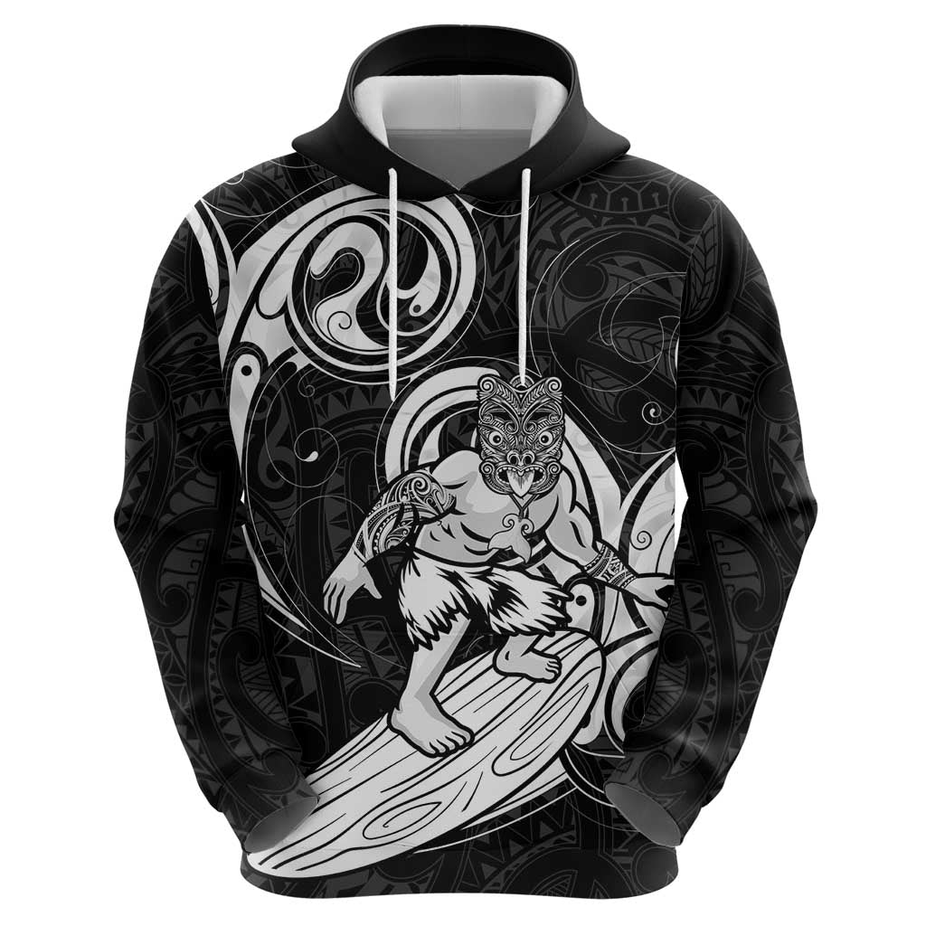 Personalised New Zealand Surfing Zip Hoodie Aotearoa Maori Tiki Haka LT14 - Polynesian Pride