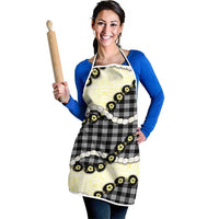 Black Palaka Hawaii Apron Kukui Nut Pikake Lei Hawaiian Tapa Pattern - Polynesian Pride