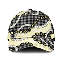 Black Palaka Hawaii Classic Cap Kukui Nut Pikake Lei Hawaiian Tapa Pattern - Polynesian Pride