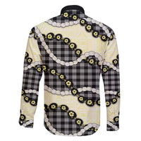 Black Palaka Hawaii Family Matching Tank Maxi Dress and Hawaiian Shirt Kukui Nut Pikake Lei Hawaiian Tapa Pattern - Polynesian Pride