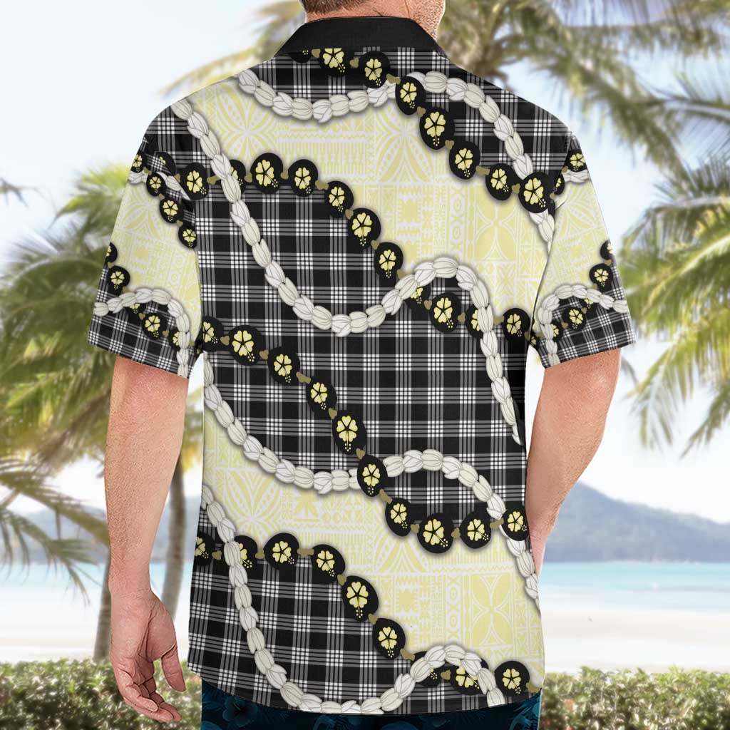 Black Palaka Hawaii Hawaiian Shirt Kukui Nut Pikake Lei Hawaiian Tapa Pattern - Polynesian Pride