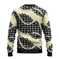 Black Palaka Hawaii Ugly Christmas Sweater Kukui Nut Pikake Lei Hawaiian Tapa Pattern - Polynesian Pride