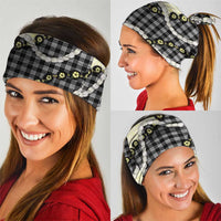 Black Palaka Hawaii Neck Gaiter Kukui Nut Pikake Lei Hawaiian Tapa Pattern - Polynesian Pride