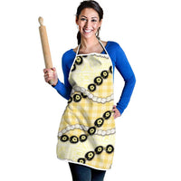 Yellow Palaka Hawaii Apron Kukui Nut Pikake Lei Hawaiian Tapa Pattern - Polynesian Pride