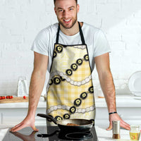 Yellow Palaka Hawaii Apron Kukui Nut Pikake Lei Hawaiian Tapa Pattern - Polynesian Pride