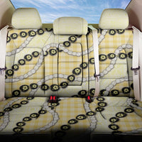 Yellow Palaka Hawaii Back Car Seat Cover Kukui Nut Pikake Lei Hawaiian Tapa Pattern - Polynesian Pride