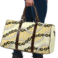 Yellow Palaka Hawaii Travel Bag Kukui Nut Pikake Lei Hawaiian Tapa Pattern - Polynesian Pride