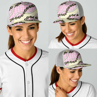 Pink Palaka Hawaii Baseball Net Cap Kukui Nut Pikake Lei Hawaiian Tapa Pattern - Polynesian Pride