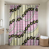 Pink Palaka Hawaii Bathroom Set Kukui Nut Pikake Lei Hawaiian Tapa Pattern - Polynesian Pride