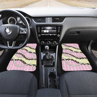 Pink Palaka Hawaii Car Mats Kukui Nut Pikake Lei Hawaiian Tapa Pattern - Polynesian Pride