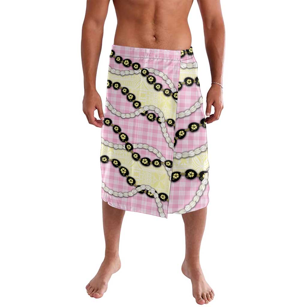 Pink Palaka Hawaii Lavalava Kukui Nut Pikake Lei Hawaiian Tapa Pattern - Polynesian Pride