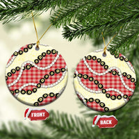 Red Palaka Hawaii Ceramic Ornament Kukui Nut Pikake Lei Hawaiian Tapa Pattern - Polynesian Pride