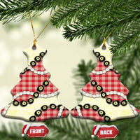 Red Palaka Hawaii Ceramic Ornament Kukui Nut Pikake Lei Hawaiian Tapa Pattern - Polynesian Pride