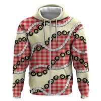 Red Palaka Hawaii Hoodie Kukui Nut Pikake Lei Hawaiian Tapa Pattern - Polynesian Pride