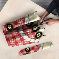 Red Palaka Hawaii Umbrella Kukui Nut Pikake Lei Hawaiian Tapa Pattern - Polynesian Pride