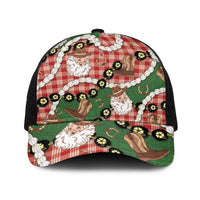 Cowboy Hawaii Mele Kalikimaka Baseball Net Cap Paniolo Kukui Nut Pikake Lei Red Version - Polynesian Pride