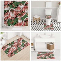 Cowboy Hawaii Mele Kalikimaka Bathroom Set Paniolo Kukui Nut Pikake Lei Red Version - Polynesian Pride