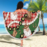 Cowboy Hawaii Mele Kalikimaka Beach Blanket Paniolo Kukui Nut Pikake Lei Red Version - Polynesian Pride