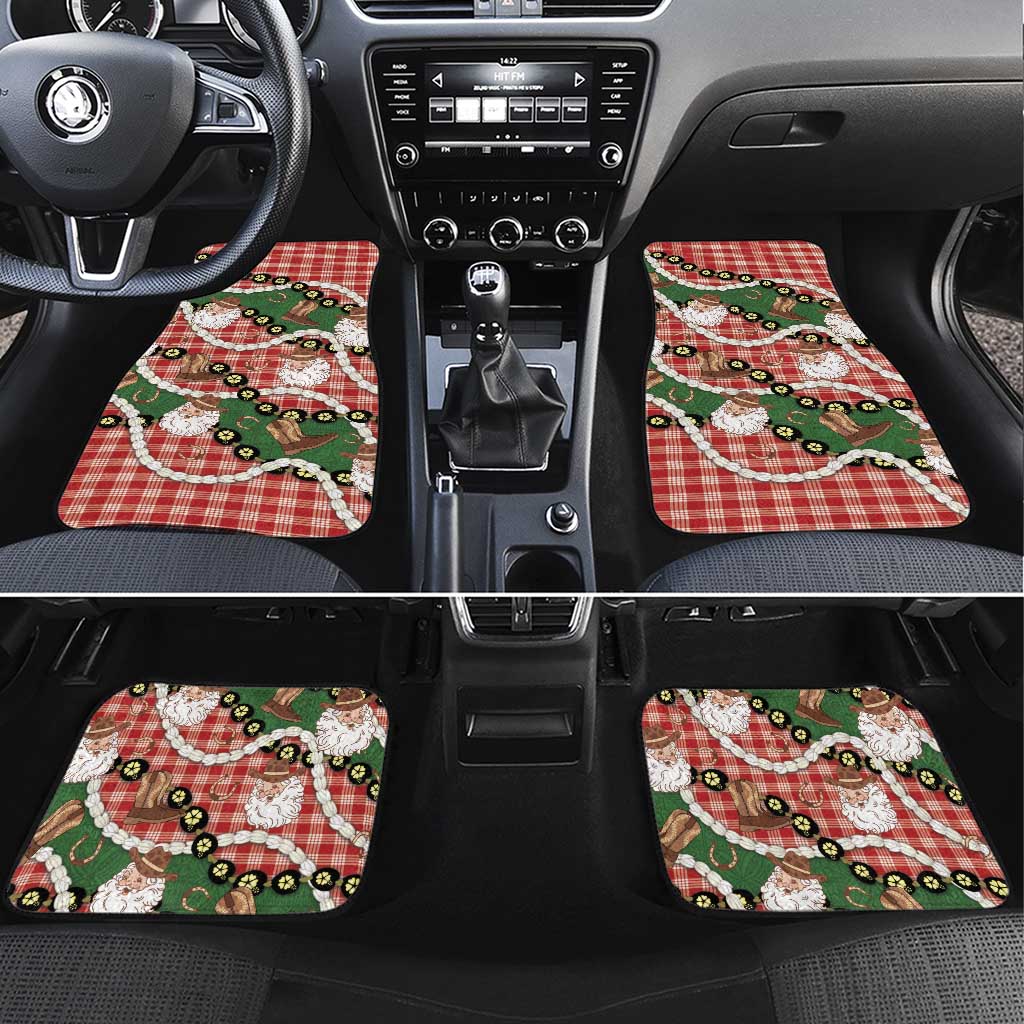 Cowboy Hawaii Mele Kalikimaka Car Mats Paniolo Kukui Nut Pikake Lei Red Version - Polynesian Pride