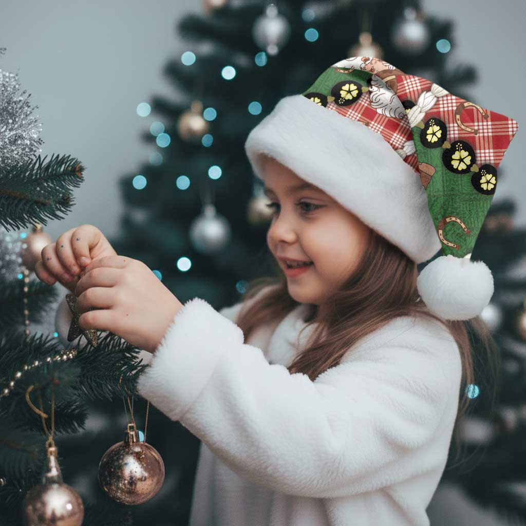 Cowboy Hawaii Mele Kalikimaka Christmas Santa Hat Paniolo Kukui Nut Pikake Lei Red Version - Polynesian Pride