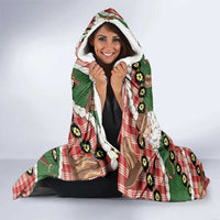 Cowboy Hawaii Mele Kalikimaka Hooded Blanket Paniolo Kukui Nut Pikake Lei Red Version - Polynesian Pride