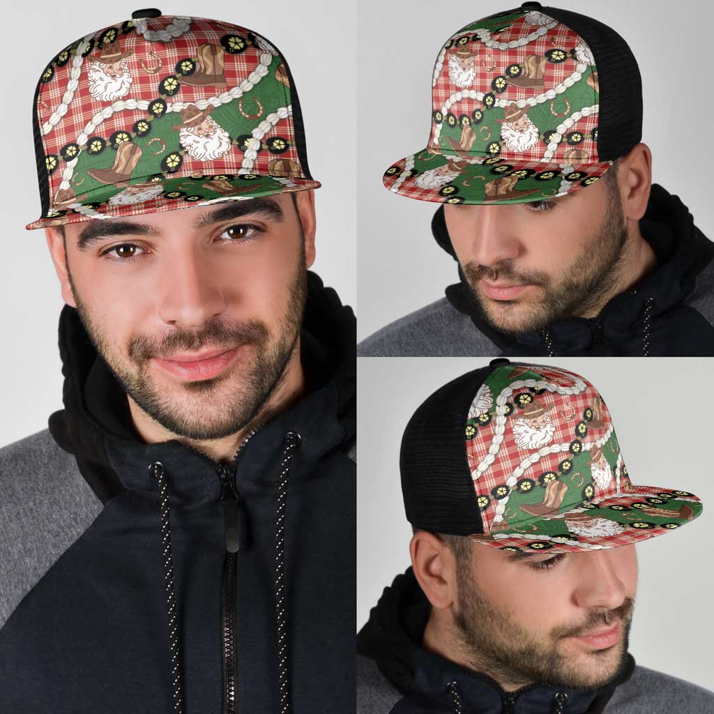 Cowboy Hawaii Mele Kalikimaka Mesh Trucker Cap Paniolo Kukui Nut Pikake Lei Red Version - Polynesian Pride