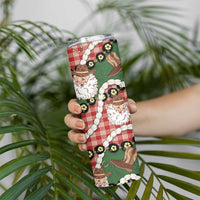 Cowboy Hawaii Mele Kalikimaka Skinny Tumbler Paniolo Kukui Nut Pikake Lei Red Version - Polynesian Pride