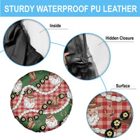 Cowboy Hawaii Mele Kalikimaka Spare Tire Cover Paniolo Kukui Nut Pikake Lei Red Version - Polynesian Pride