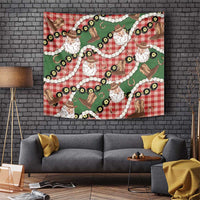 Cowboy Hawaii Mele Kalikimaka Tapestry Paniolo Kukui Nut Pikake Lei Red Version - Polynesian Pride