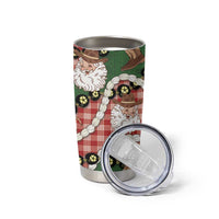 Cowboy Hawaii Mele Kalikimaka Tumbler Cup Paniolo Kukui Nut Pikake Lei Red Version - Polynesian Pride