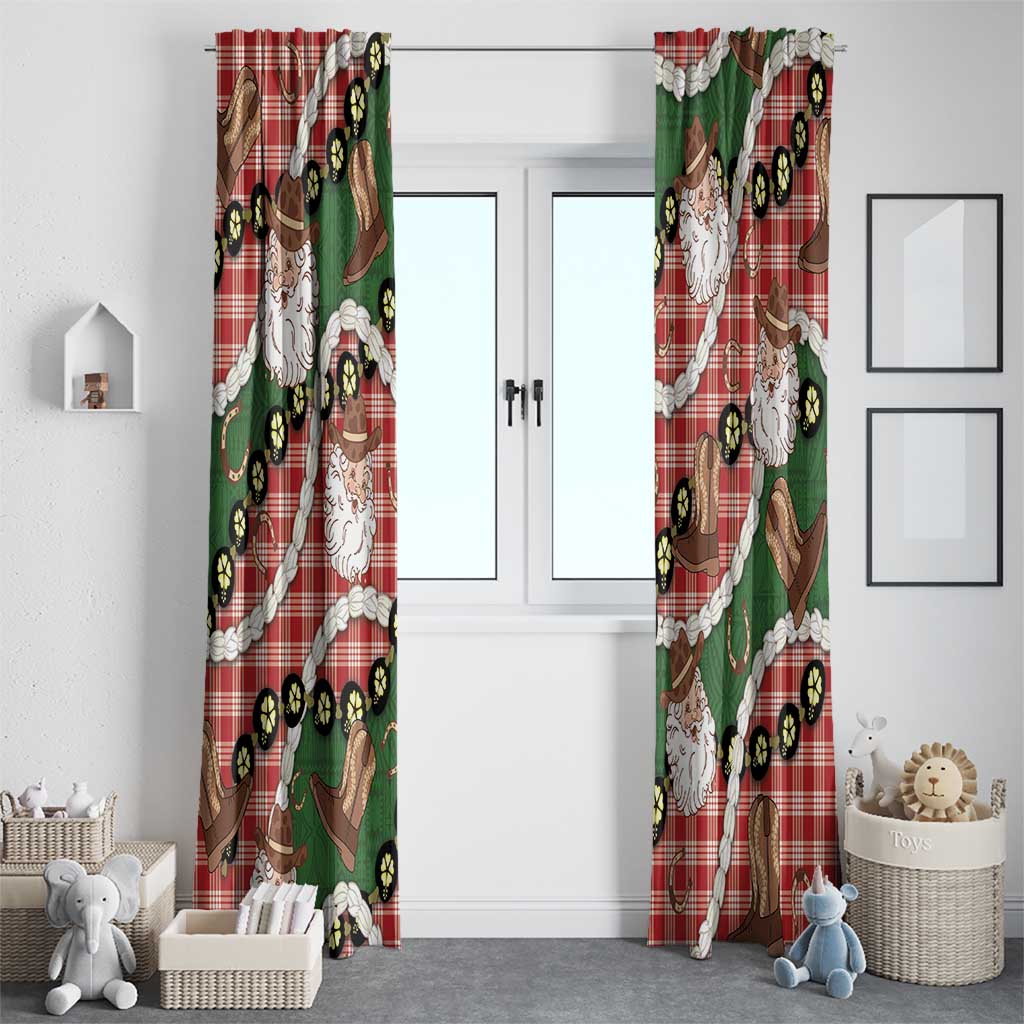 Cowboy Hawaii Mele Kalikimaka Window Curtain Paniolo Kukui Nut Pikake Lei Red Version - Polynesian Pride