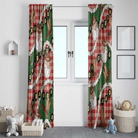 Cowboy Hawaii Mele Kalikimaka Window Curtain Paniolo Kukui Nut Pikake Lei Red Version - Polynesian Pride