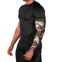 Cowboy Hawaii Mele Kalikimaka Arm Sleeves Paniolo Kukui Nut Pikake Lei Burgundy Version - Polynesian Pride