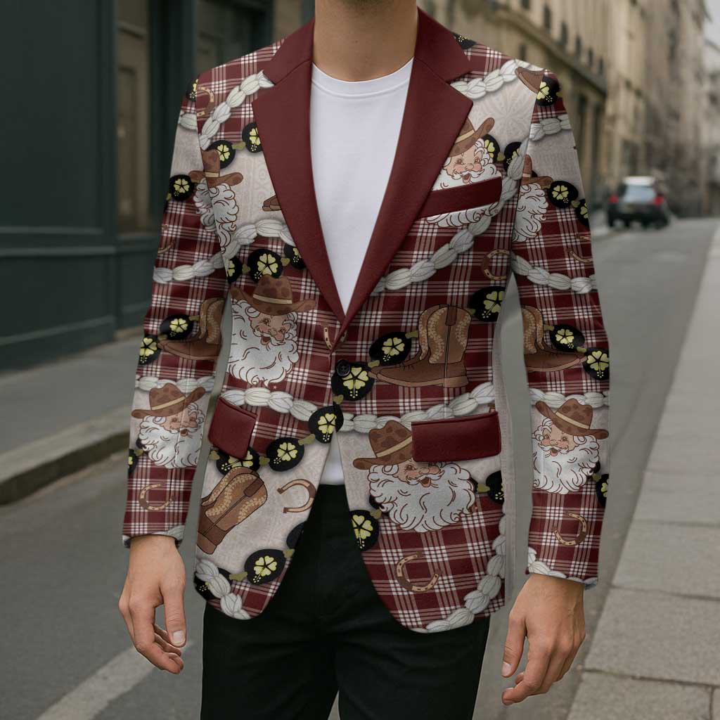 Cowboy Hawaii Mele Kalikimaka Blazer Paniolo Kukui Nut Pikake Lei Burgundy Version - Polynesian Pride