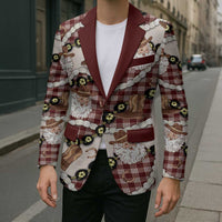 Cowboy Hawaii Mele Kalikimaka Blazer Paniolo Kukui Nut Pikake Lei Burgundy Version - Polynesian Pride